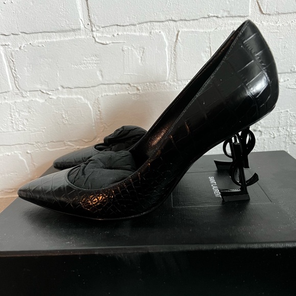 YSL Opyum 85 Croc embossed pump -36.5- new - Picture 8 of 12